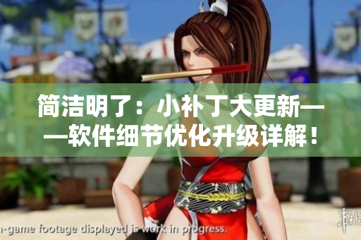 简洁明了：小补丁大更新——软件细节优化升级详解！